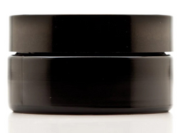 200ml Shallow UV Glass Cosmetic Jar with Black Screw Top Lid / Disc Liner