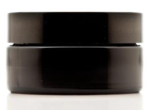 200ml Shallow UV Glass Cosmetic Jar with Black Screw Top Lid / Disc Liner