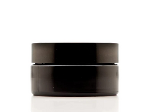 50ml Shallow UV Glass Cosmetic Jar with Black Screw Top Lid / Disc Liner