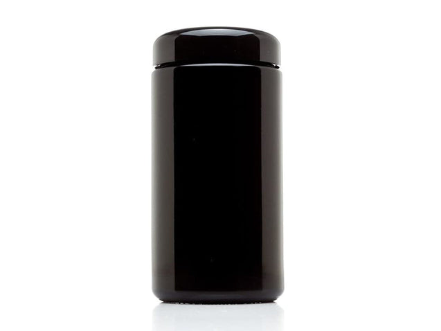 ULTRA JARS 400ml Wide Mouth UV Glass Jar with Black Screw Top Lid