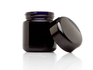 ULTRA JARS 50ml Tall UV Glass Jar with Black Screw Top Lid
